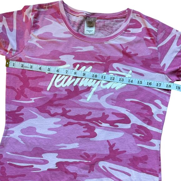 Ted Nugent Womens Pink Camouflage Shirt Size M Camo Fitted T-Shirt Shortsleeve - Picture 6 of 8